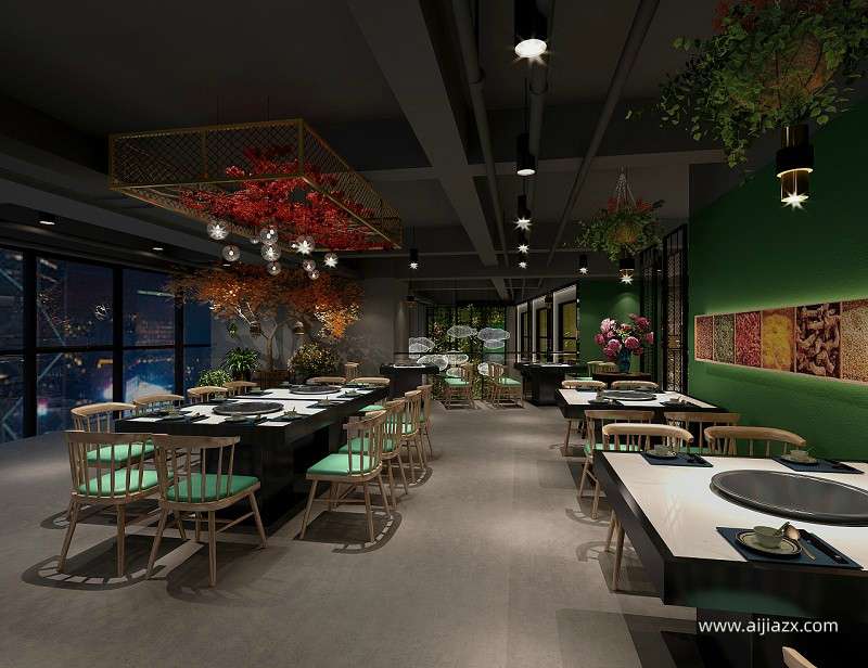 100平米火鍋店設(shè)計(jì)，小型主題火鍋店室內(nèi)設(shè)計(jì)