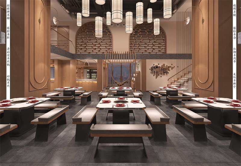鄭州餐飲店裝修設計費用明細：含設計費/施工費/材料報價